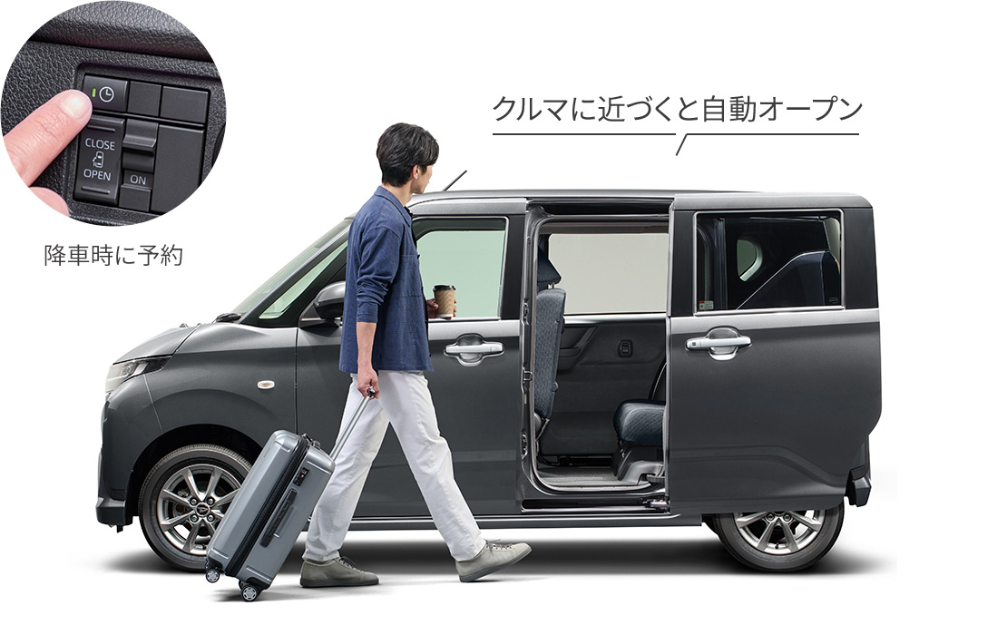 降車時に予約 クルマに近づくと自動オープン